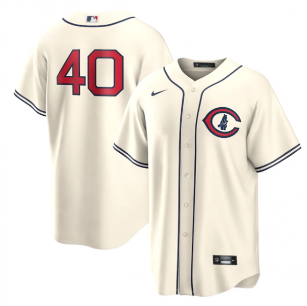 Men Chicago Cubs #40 Willson Contreras 2022 Cream Field Of Dreams Cool Base Stitched Baseball Jersey