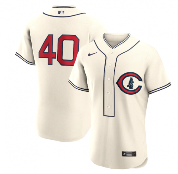Men Chicago Cubs #40 Willson Contreras 2022 Cream Field of Dreams Stitched Baseball Jersey