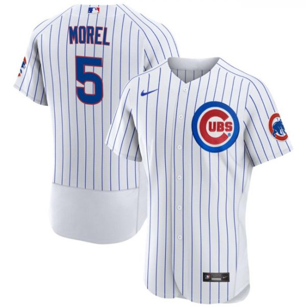 Men Chicago Cubs #5 Christopher Morel White Flex Base Stitched Baseball Jersey