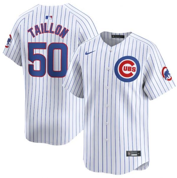 Men Chicago Cubs #50 Jameson Taillon White 2024 Home Limited Stitched Baseball Jersey