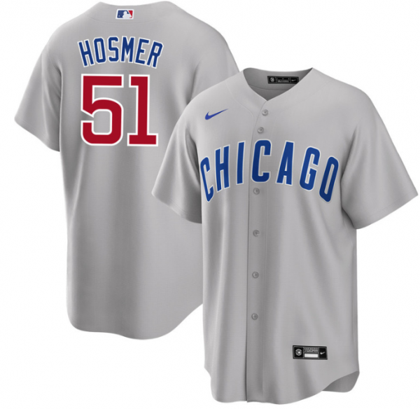 Men Chicago Cubs #51 Eric Hosmer Grey Cool Base Stitched Jersey