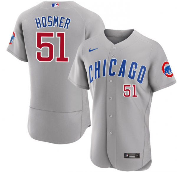 Men Chicago Cubs #51 Eric Hosmer Grey Flex Base Stitched Baseball Jersey