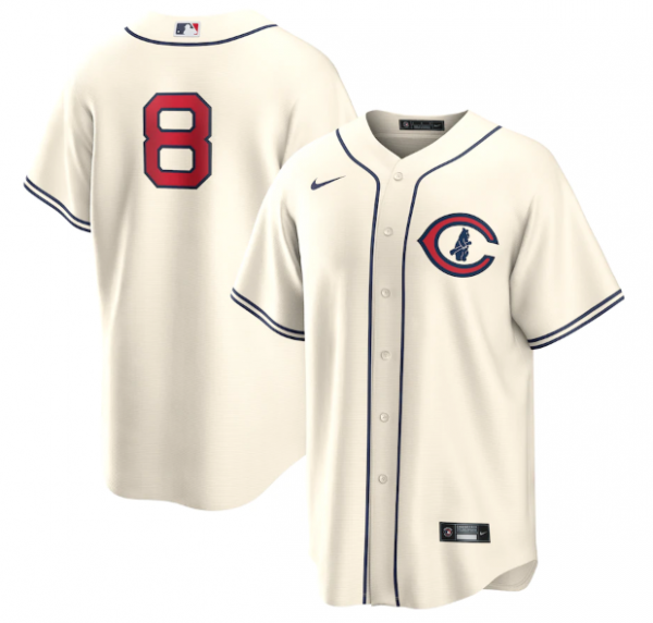 Men Chicago Cubs #8 Ian Happ 2022 Cream Field Of Dreams Cool Base Stitched Baseball Jersey