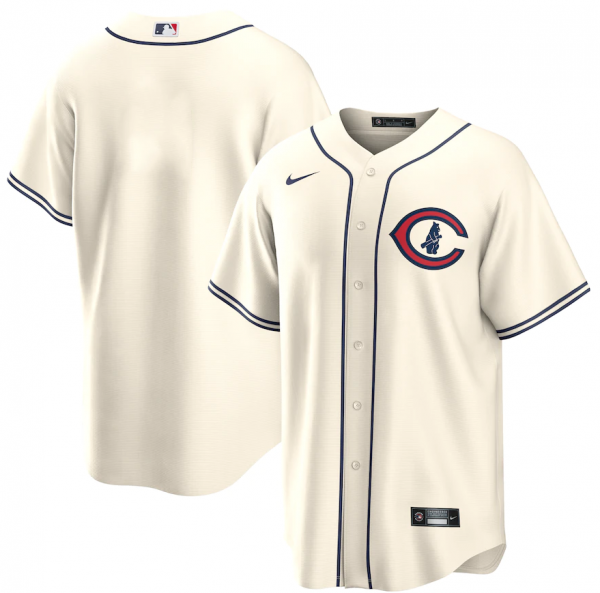 Men Chicago Cubs Blank 2022 Cream Field Of Dreams Cool Base Stitched Baseball Jersey