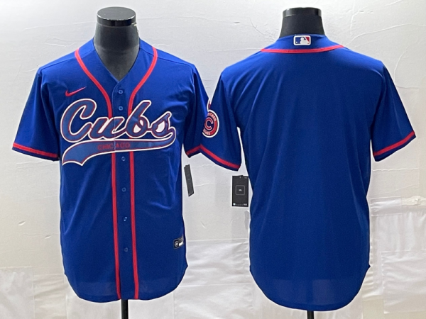 Men Chicago Cubs Blank Royal Cool Base Stitched Baseball Jersey