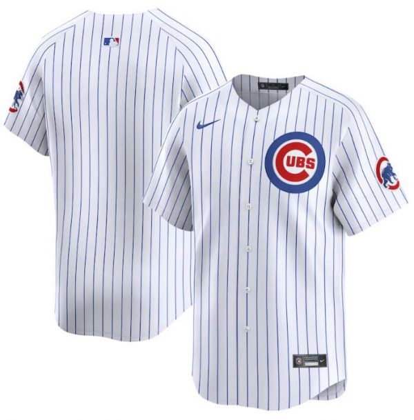 Men Chicago Cubs Blank White 2024 Home Limited Stitched Baseball Jersey