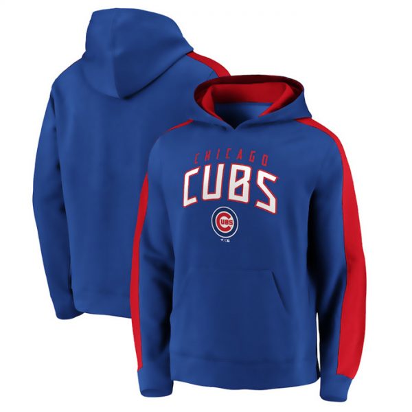 Men Chicago Cubs Royal Game Time Arch Pullover Hoodie