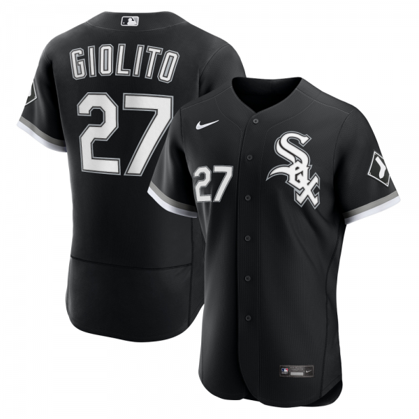Men Chicago White Sox #27 Lucas Giolito Black Flex Base Stitched Baseball Jersey