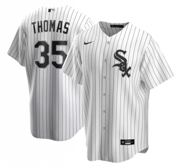 Men Chicago White Sox #35 Frank Thomas White Cool Base Stitched Jersey