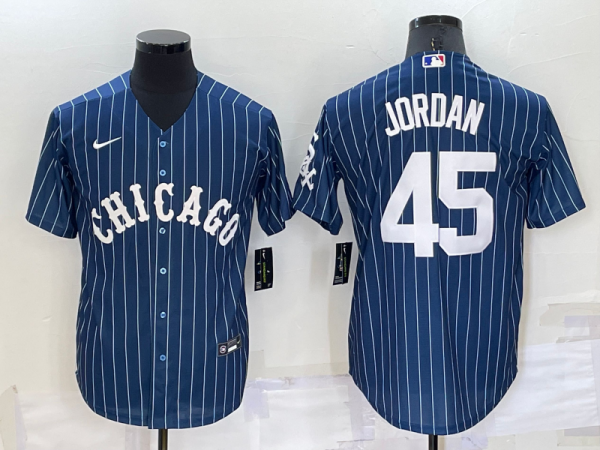 Men Chicago White Sox #45 Michael Jordan Navy Cool Base Stitched Jersey