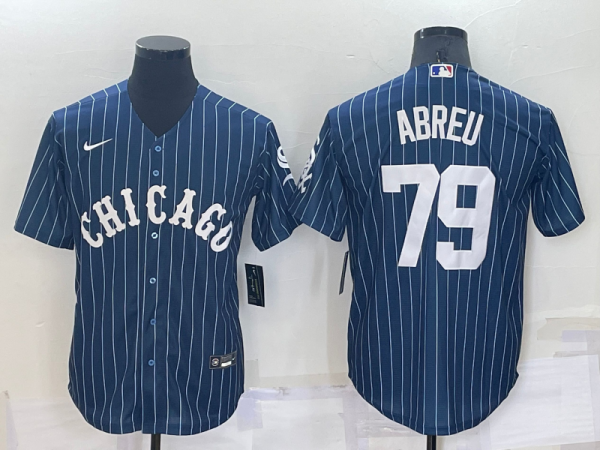Men Chicago White Sox #79 Jose Abreu Navy Cool Base Stitched Jersey