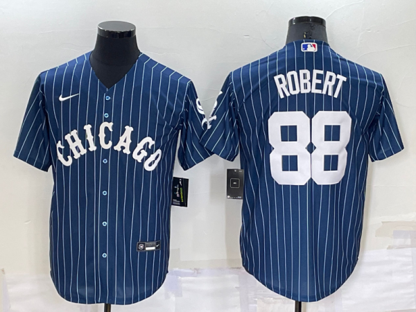 Men Chicago White Sox #88 Luis Robert Navy Cool Base Stitched Jersey