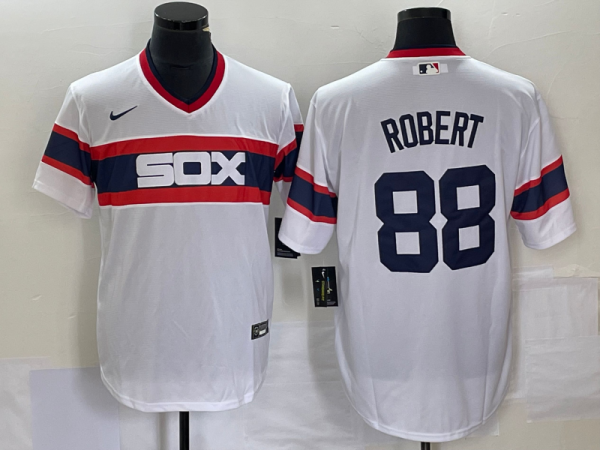 Men Chicago White Sox #88 Luis Robert White Cool Base Stitched Jersey