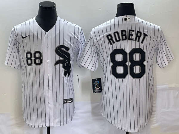 Men Chicago White Sox #88 Luis Robert White Cool Base Stitched Jersey