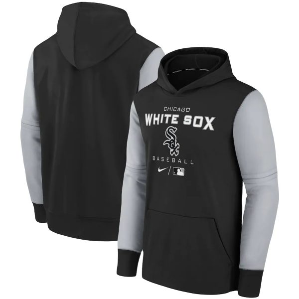 Men Chicago White Sox Black 2022 City Connect Therma Performance Pullover Hoodie