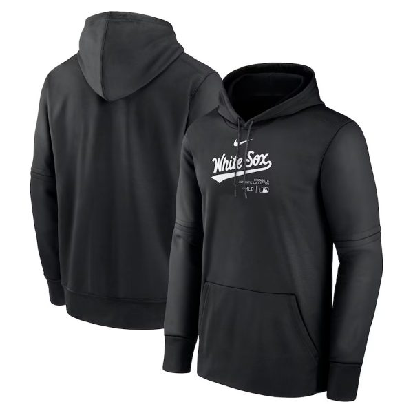 Men Chicago White Sox Black 2024 Collection Practice Performance Pullover Hoodie