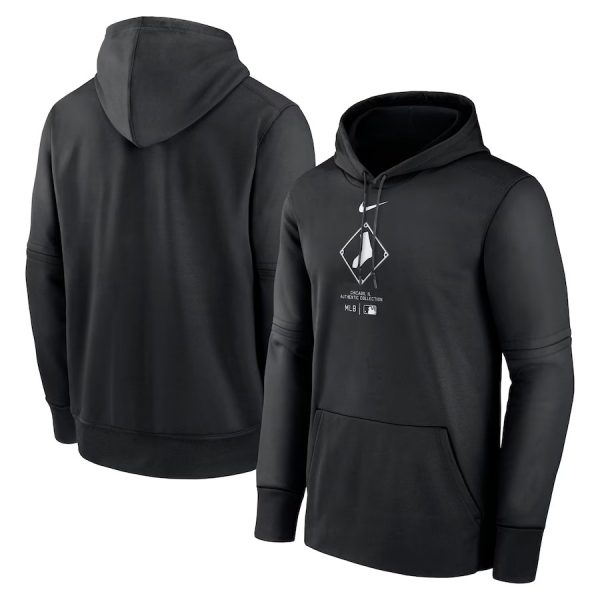 Men Chicago White Sox Black Collection Practice Performance Pullover Hoodie
