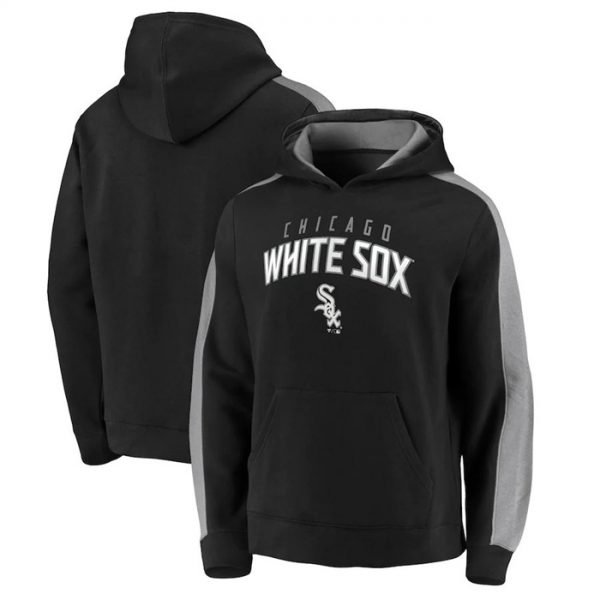 Men Chicago White Sox Black Game Time Arch Pullover Hoodie