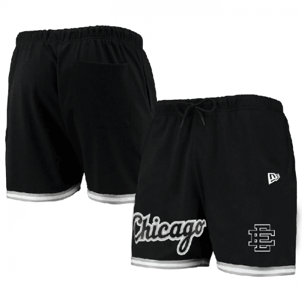 Men Chicago White Sox Black Mesh Shorts 001