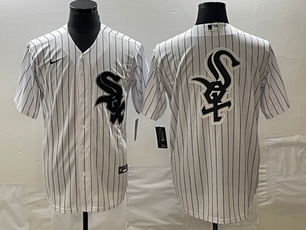 Men Chicago White Sox White Team Big Logo Cool Base Stitched Jersey