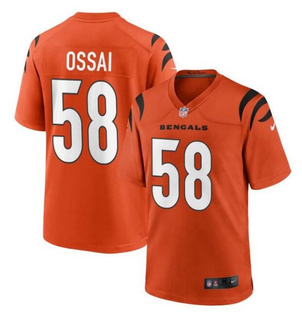 Men Cincinnati Bengals #58 Joseph Ossai Orange Stitched Game Jersey