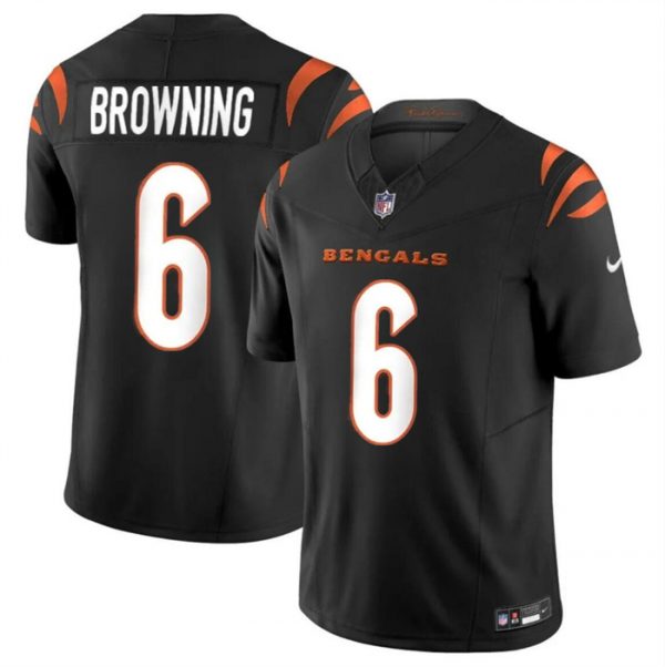 Men Cincinnati Bengals #6 Jake Browning Black 2023 F.U.S.E. Vapor Untouchable Limited Stitched Jersey
