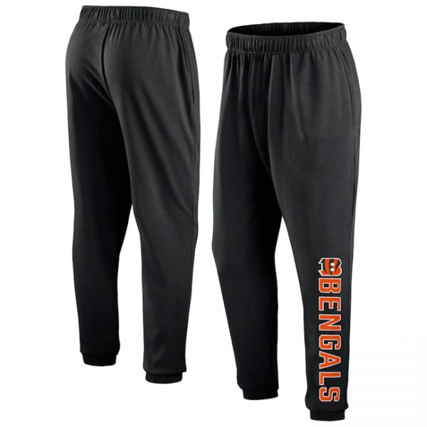 Men Cincinnati Bengals Black Chop Block Fleece Sweatpants 1