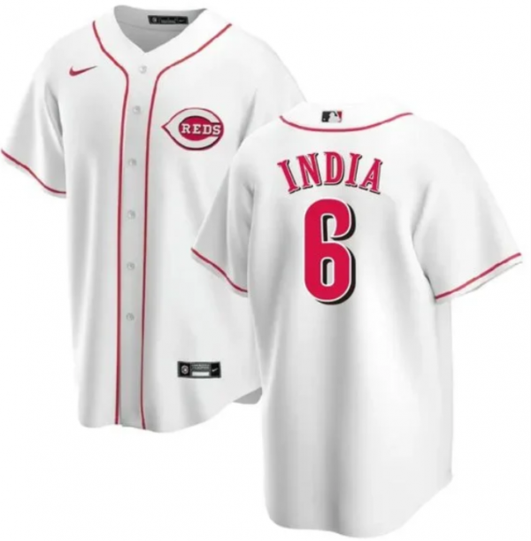 Men Cincinnati Reds #6 Jonathan India White Cool Base Stitched Baseball Jersey