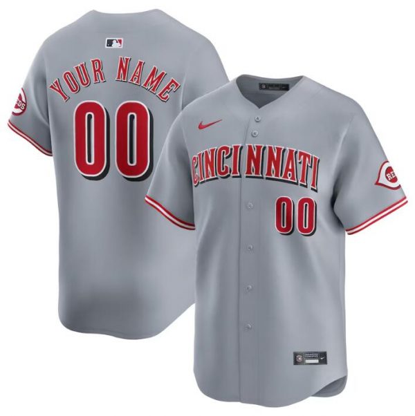 Cincinnati Reds Active Player Custom Grey Away Limited Stitched Baseball Jersey