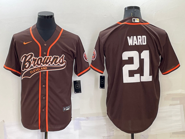 Men Cleveland Browns #21 Denzel Ward Brown Stitched Jersey