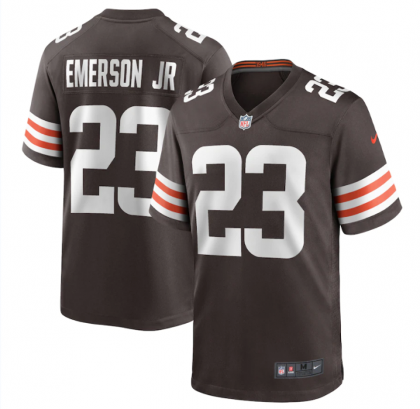 Men Cleveland Browns #23 Martin Emerson Jr. Brown Game Stitched Jersey
