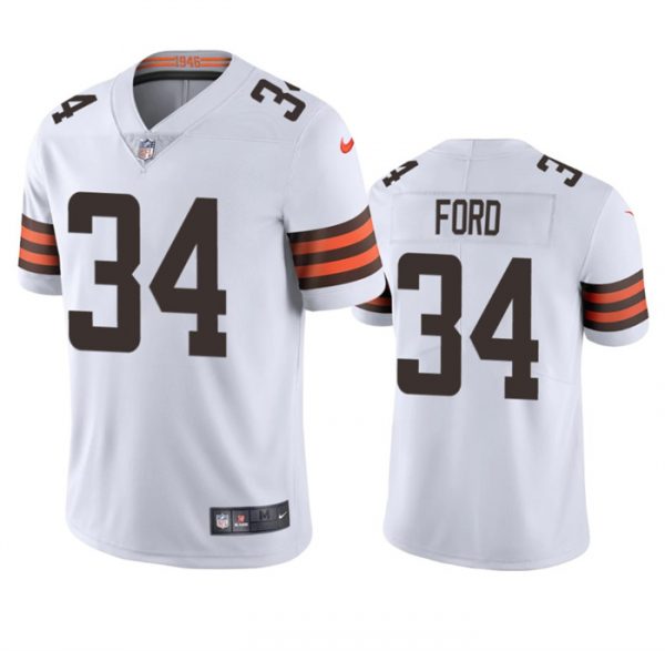 Men Cleveland Browns #34 Jerome Ford White Vapor Limited Stitched Jersey