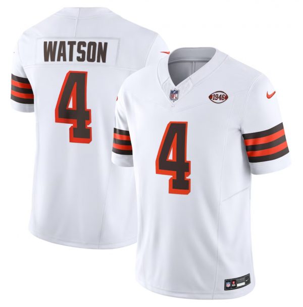 Men Cleveland Browns #4 Deshaun Watson White 2023 F.U.S.E. 1946 Collection Vapor Untouchable Limited Stitched Jersey