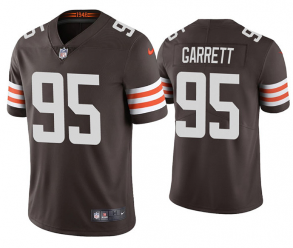 Men Cleveland Browns #95 Myles Garrett Brown Vapor Untouchable Limited Stitched Jersey