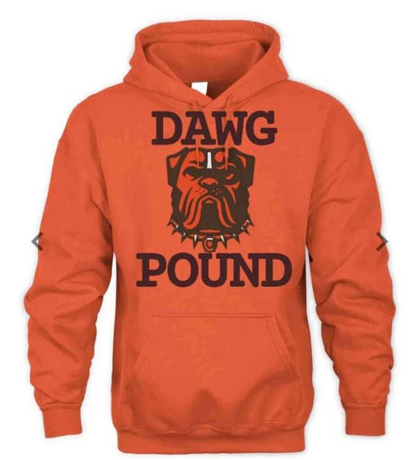 Men Cleveland Browns Big Logo Orange Pullover Hoodie
