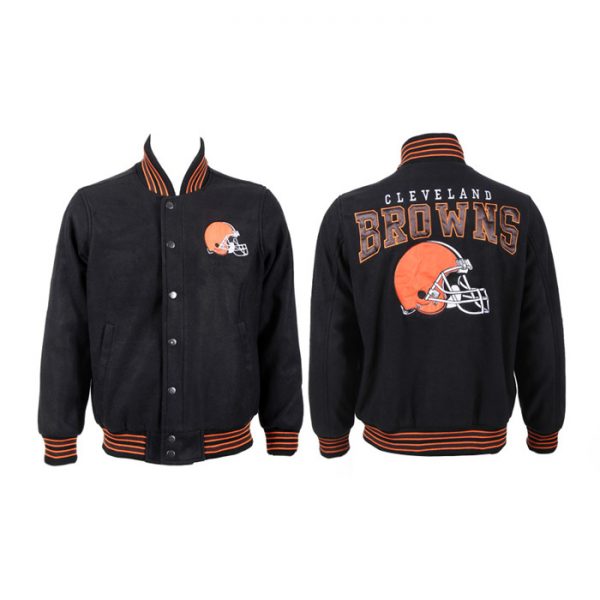 Men Cleveland Browns Black Stitched Jacket