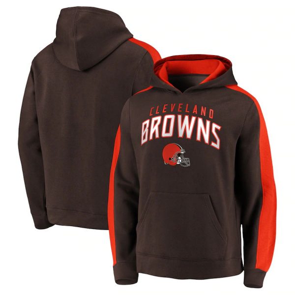 Men Cleveland Browns Brown Game Time Arch Pullover Hoodie