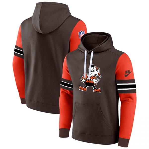 Men Cleveland Browns Brown/Orange Pullover Hoodie