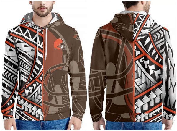 Men Cleveland Browns Brown/Orange/White Pullover Hoodie