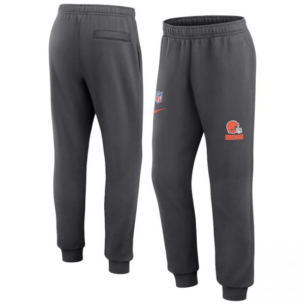 Men Cleveland Browns Grey Chop Block Fleece Sweatpants