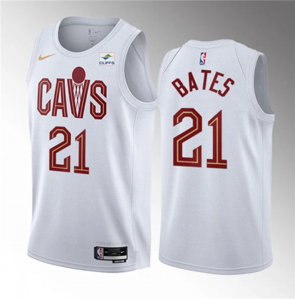 Men Cleveland Cavaliers #21 Emoni Bates White 2023 Draft Association Edition Stitched Jersey