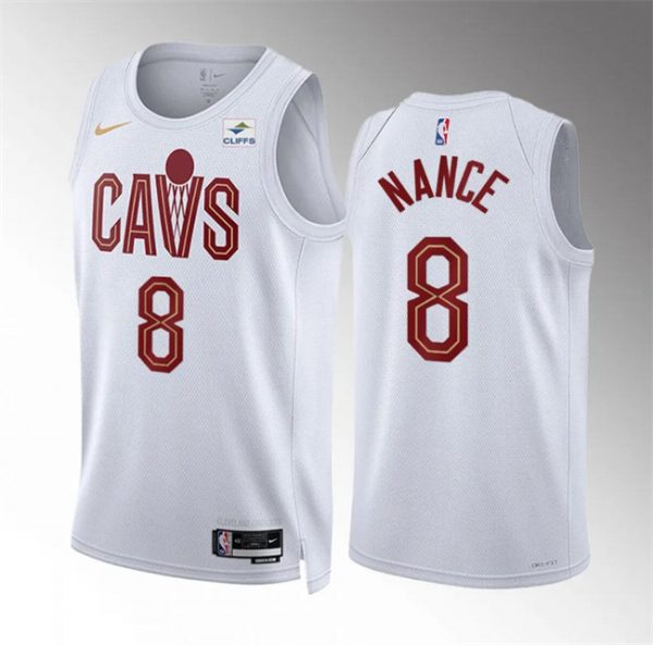 Men Cleveland Cavaliers #8 Pete Nance White Association Edition Stitched Jersey