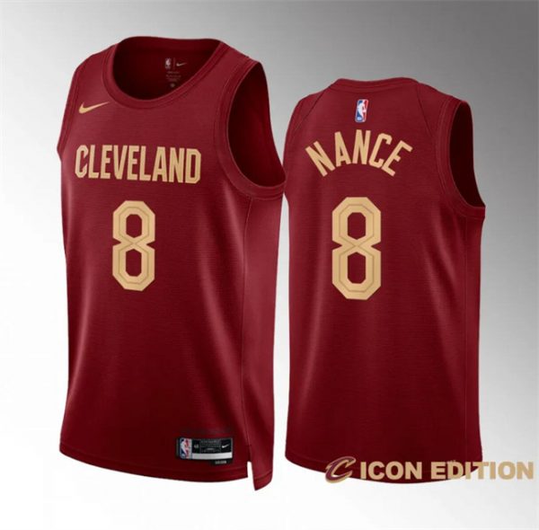 Men Cleveland Cavaliers #8 Pete Nance Wine Icon Edition Stitched Jersey