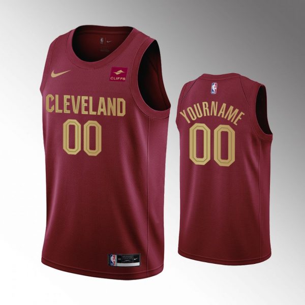 Cleveland Cavaliers Active Player Custom Wine Icon Edition Stitched Basketball Jersey