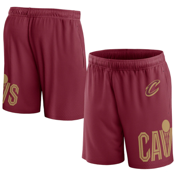 Men Cleveland Cavaliers Burgundy Free Throw Mesh Shorts