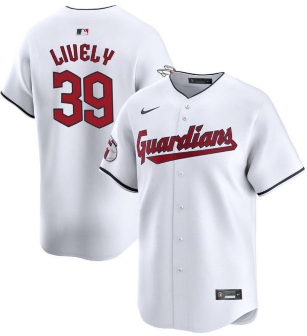 Men Cleveland Guardians #39 Ben Lively White Cool Base Stitched Baseball Jersey