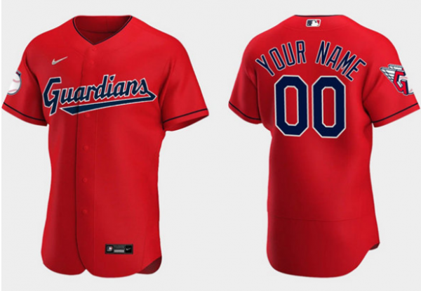 Cleveland Guardians ACTIVE PLAYER Custom Red Stitched Jersey