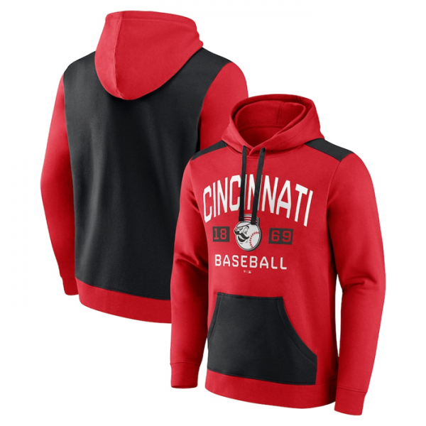 Men Cleveland Guardians Navy/Red Chip In Pullover Hoodie