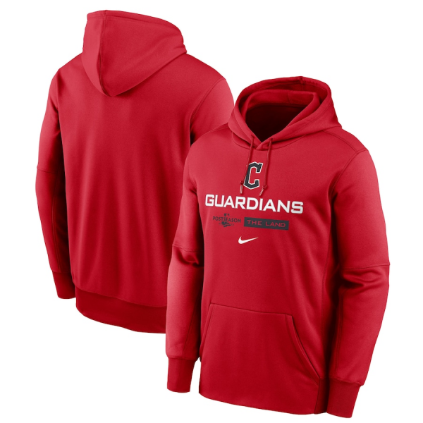 Men Cleveland Guardians Red 2022 Performance Pullover Hoodie