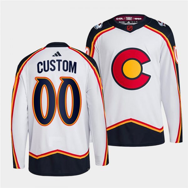 Colorado Avalanche Custom 2022-23 White Reverse Retro Stitched Jersey
